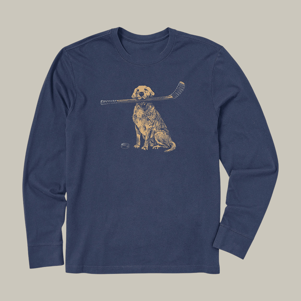 Golden Hockey Long Sleeve Shirt Hockey Life Is Good Clothing Dog Lover Present Idea