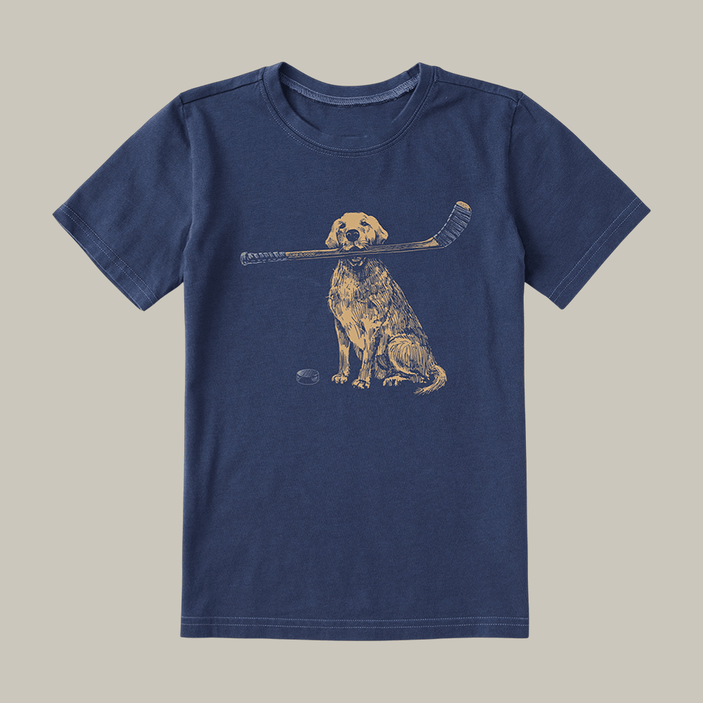 Golden Hockey T-Shirt Dog Themed Life Is Good Clothes Best Hockey Gift For Husband