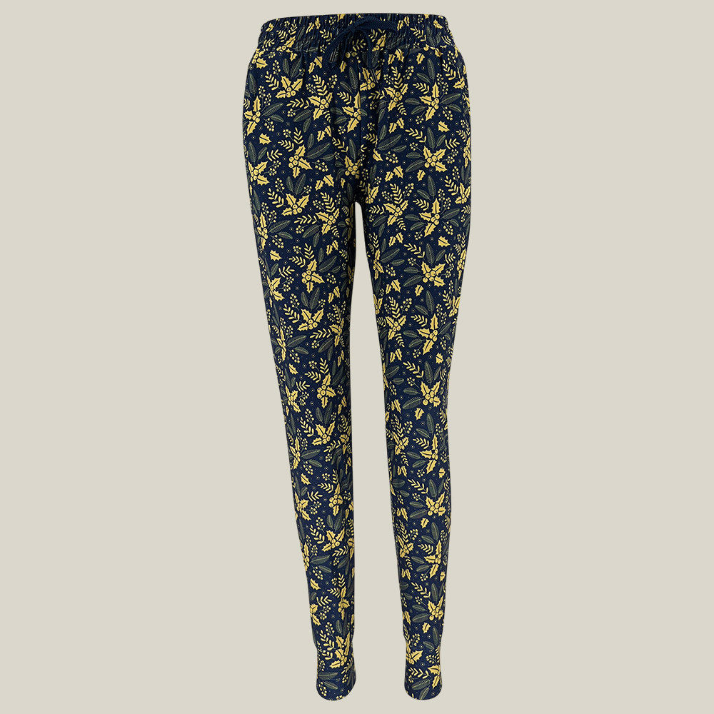 Golden Holly Berry Legging Christmas Themed Sport Style Gifts For Yoga Lovers