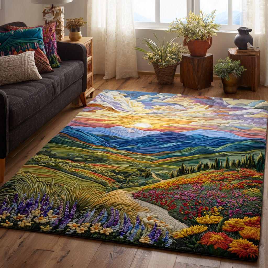 Golden Horizon Area Rug  Dining Room Rug Christmas Presents For Grandma