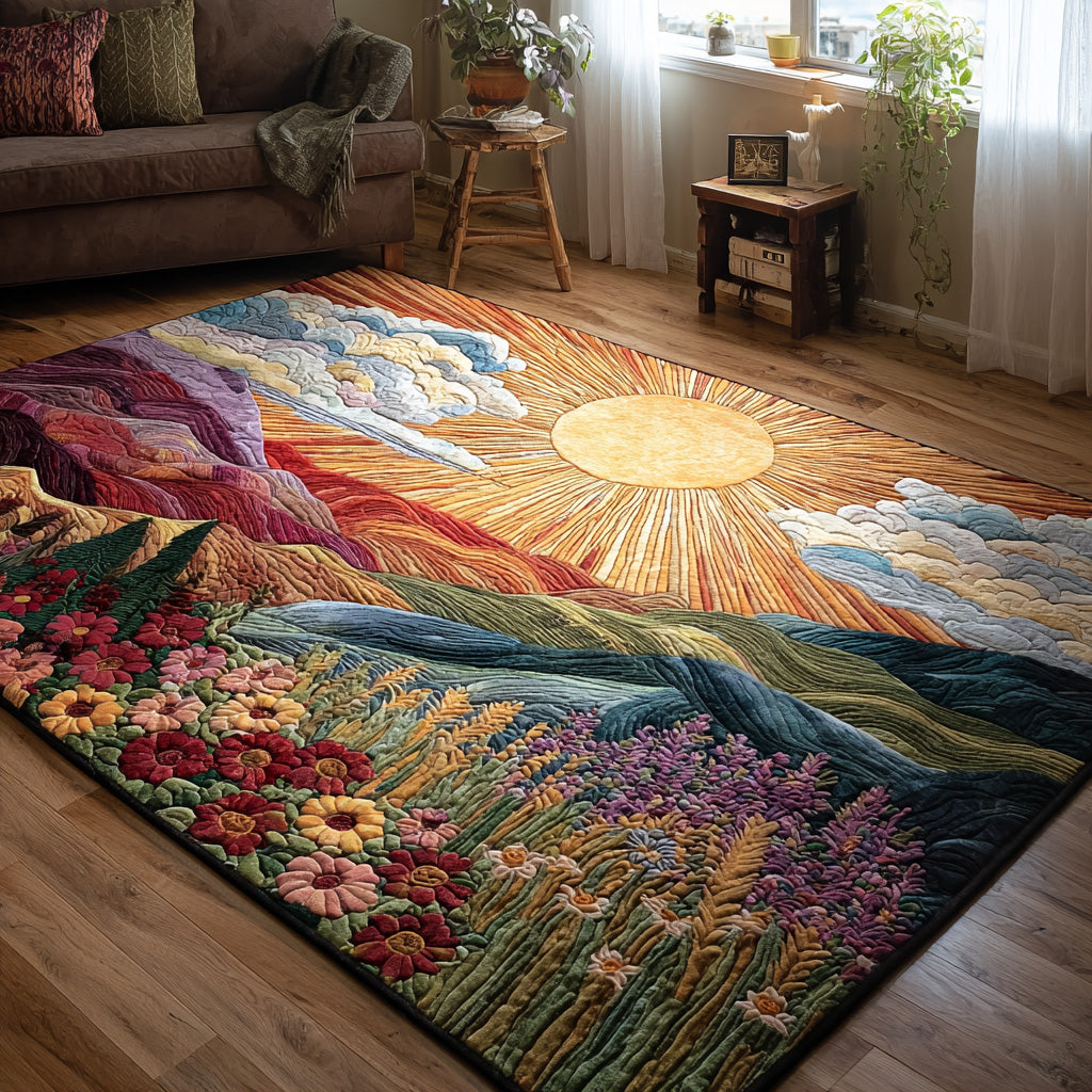 Golden Horizon Area Rug Door Entrance Decor Gifts For Forest Lovers