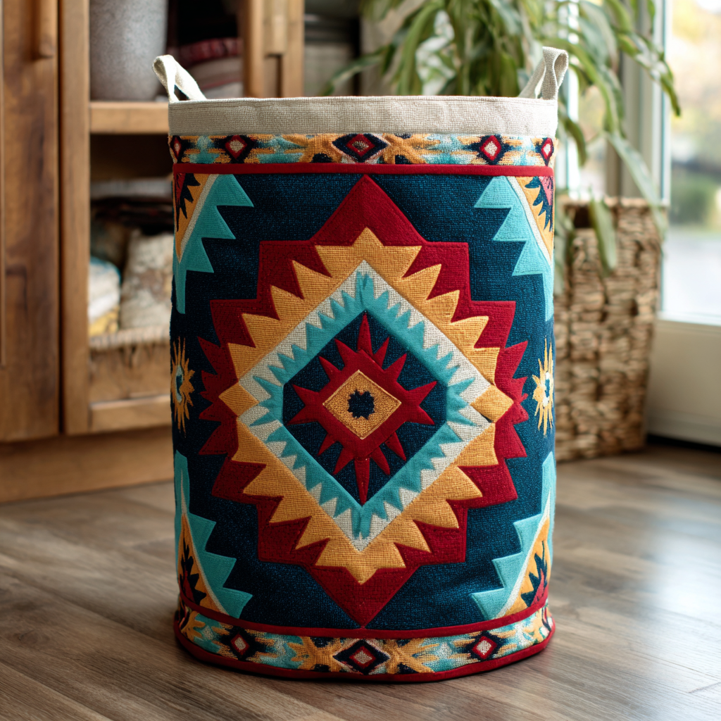 Golden Horizon Quilted Laundry Basket Winter Merch Essentials