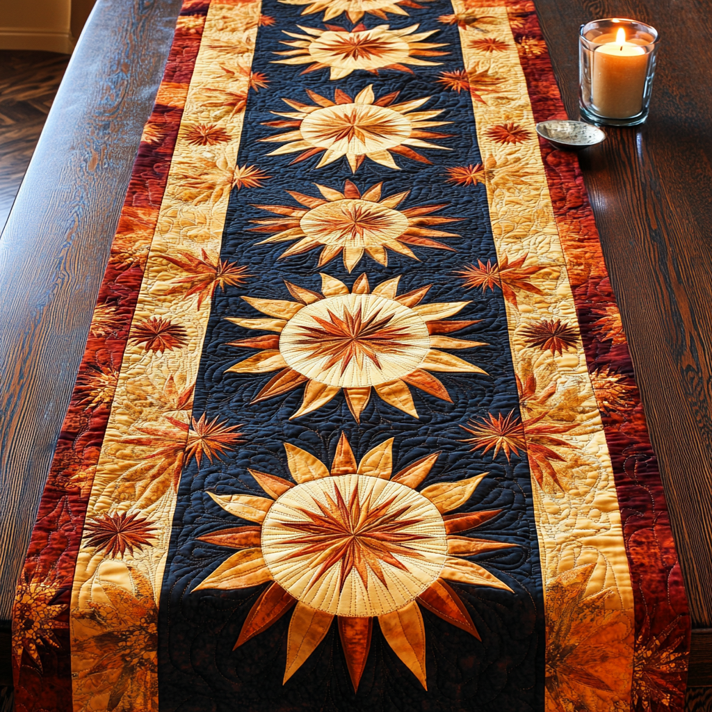 Golden Horizon Quilted Table Runner Dinner Table Decor Ideas Native American Presents For Her