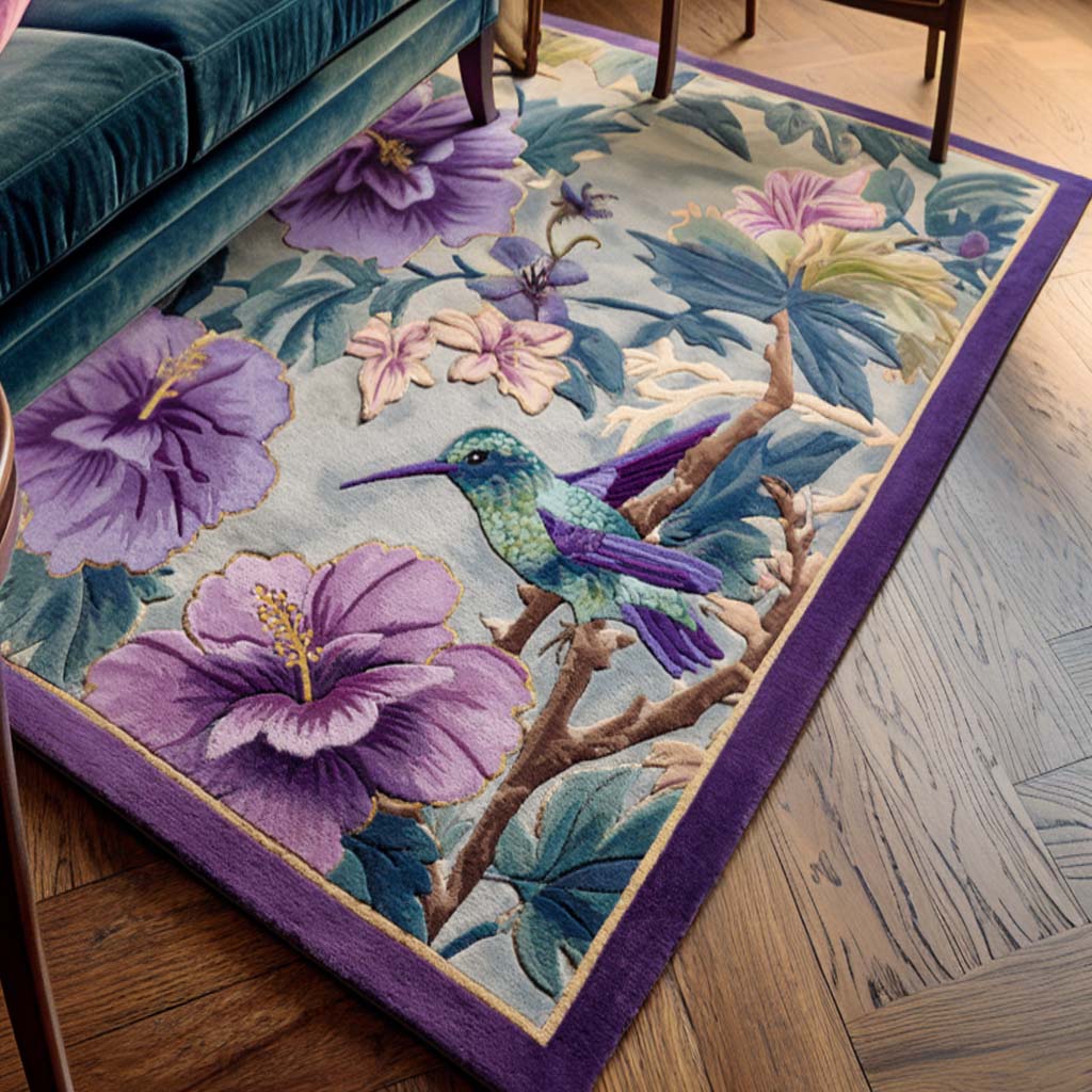 Golden Hummingbird Area Rug  Dining Room Rug Grandma And Grandpa Christmas Gifts