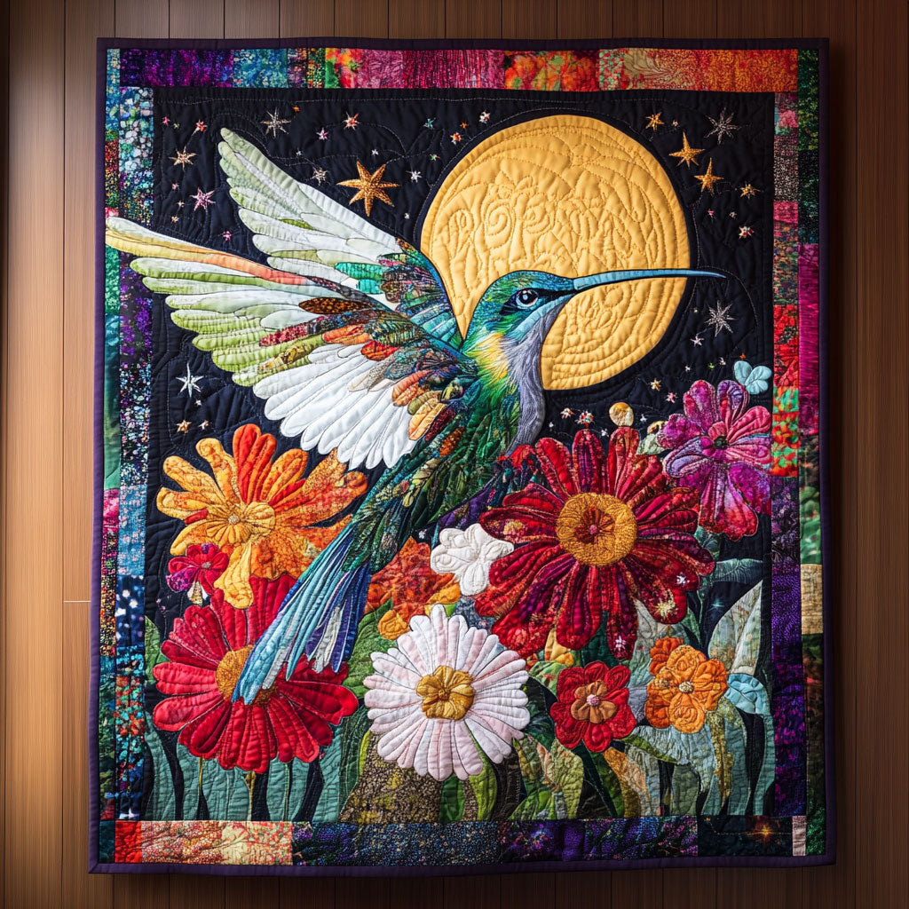 Golden Hummingbird Quilt Comfortable Microfiber Quilt Blanket for Everyday Use