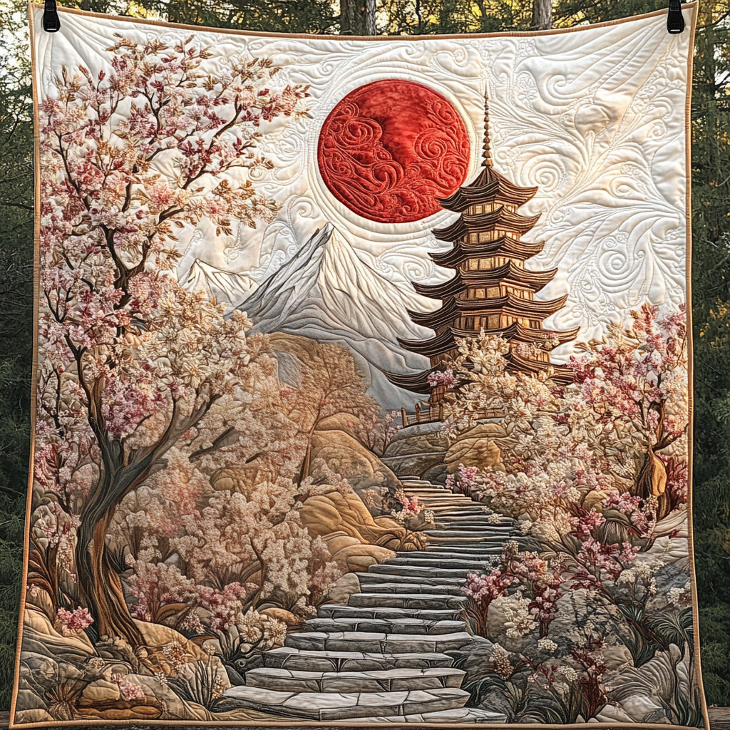 Golden Japanese Pagoda Quilted Blanket Cute Bedroom Ideas Best Deer Gifts For Christmas