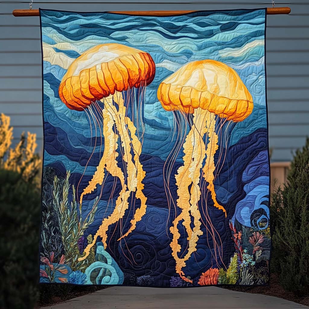 Golden Jellies Quilted Blanket Christmas Gifts For Ocean Lovers