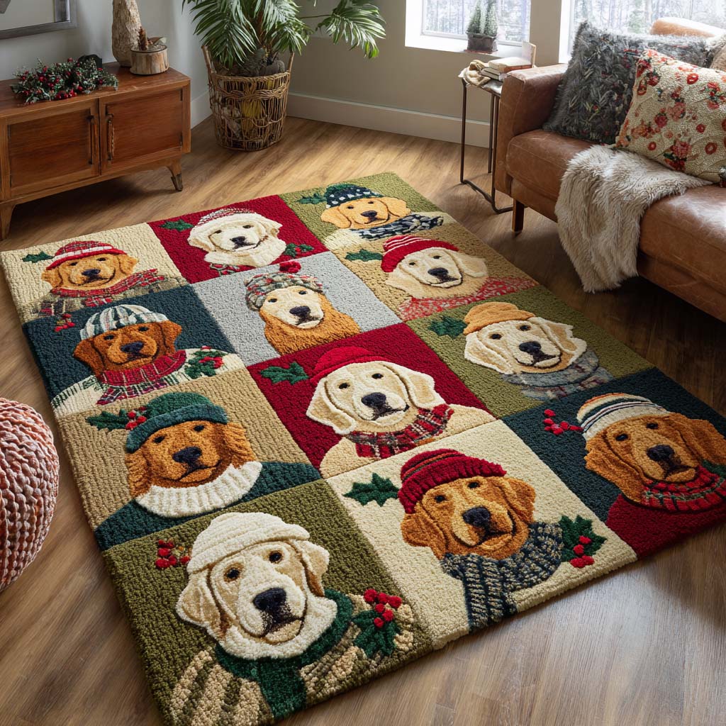 Golden Joy Area Rug Christmas Kitchen Decor Awesome Dog Lover Gifts