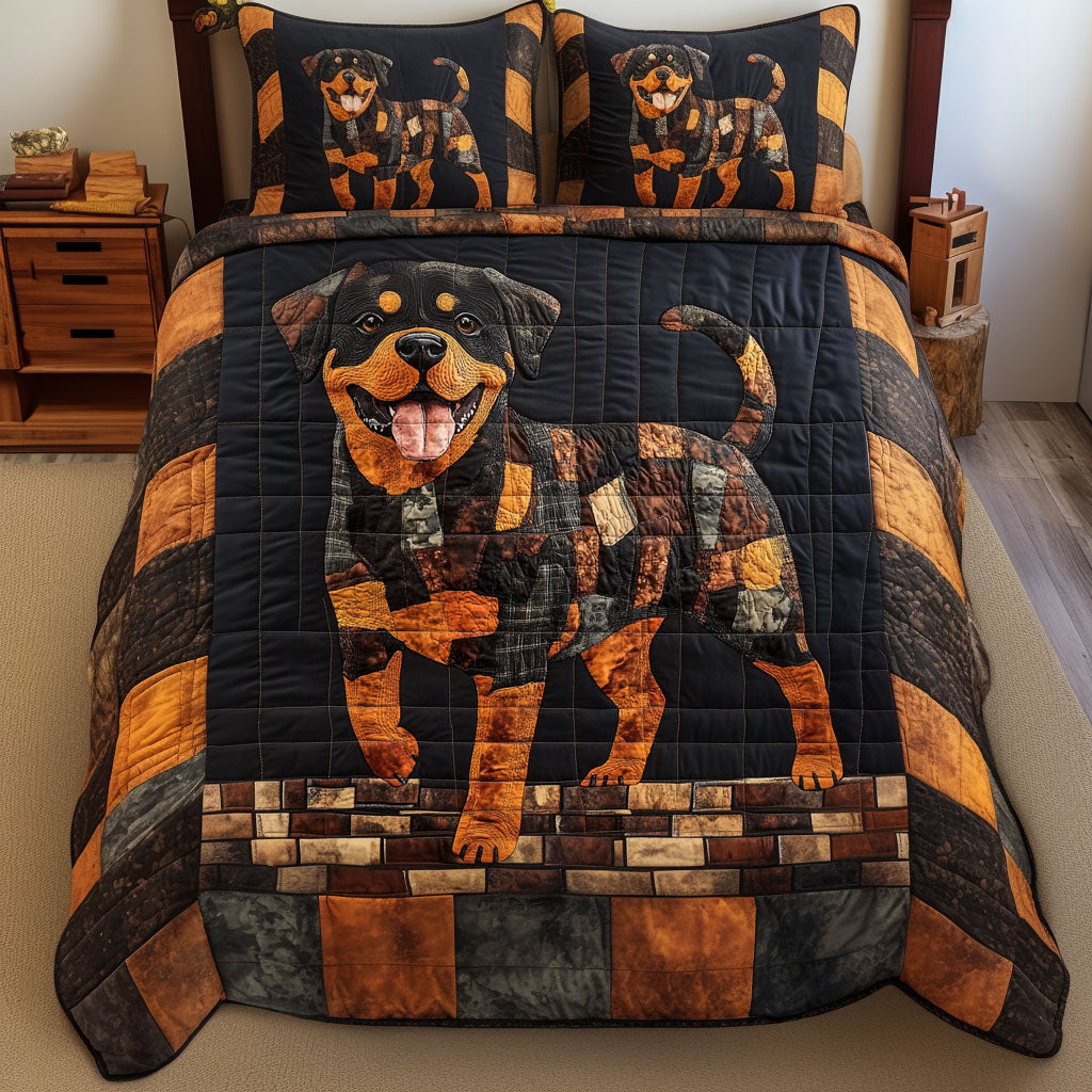 Golden Leaf Guardian Quilted Bedding Set Warm and Elegant Bedding Gift Set for Every Home