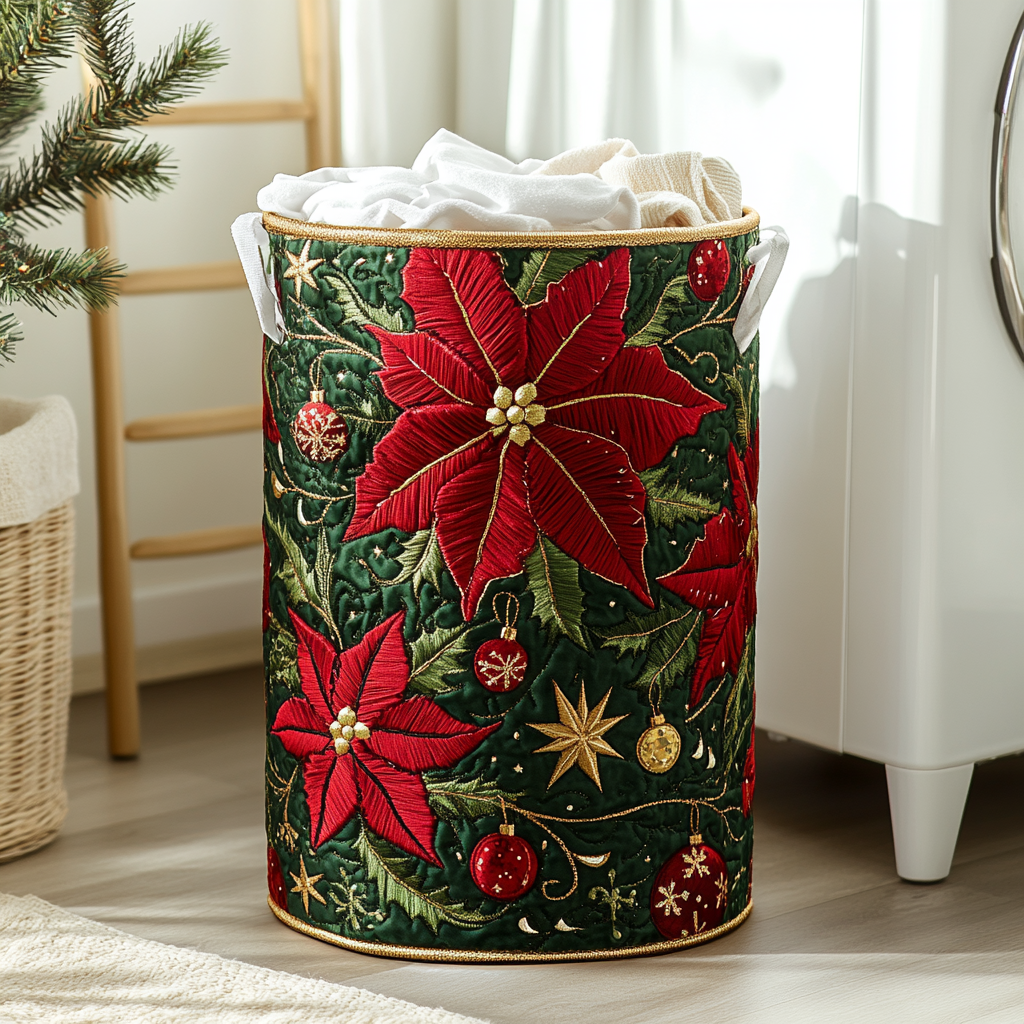 Golden Leaves Quilted Laundry Basket Perfect Birthday Gift Idea