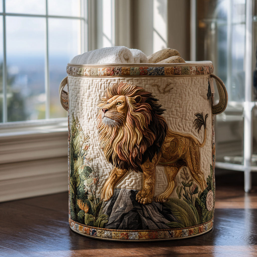 Golden Mane Dawn Quilted Laundry Basket Premium Quilted Laundry Basket with Sturdy Handles