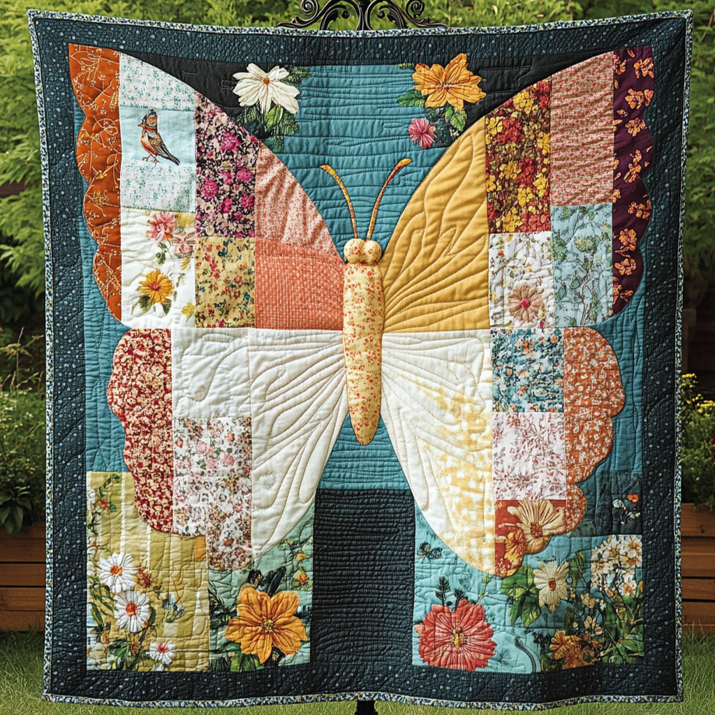 Golden Meadow Quilted Blanket Nice Throw Blanket Awesome Butterfly Gifts