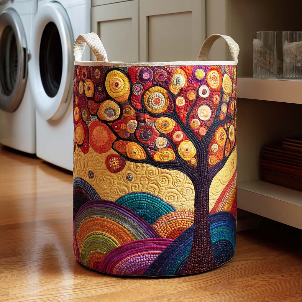 Golden Meadow Quilted Laundry Basket Spring Merch Pick(1)