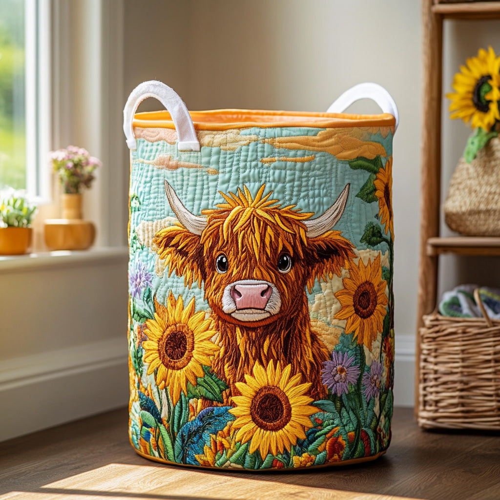 Golden Meadow Quilted Laundry Basket Spring Merch Pick