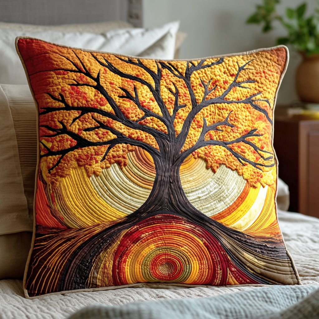 Golden Meadow Quilted Pillow Case Fall Pillow Covers Tree Of Life Gifts For Parents