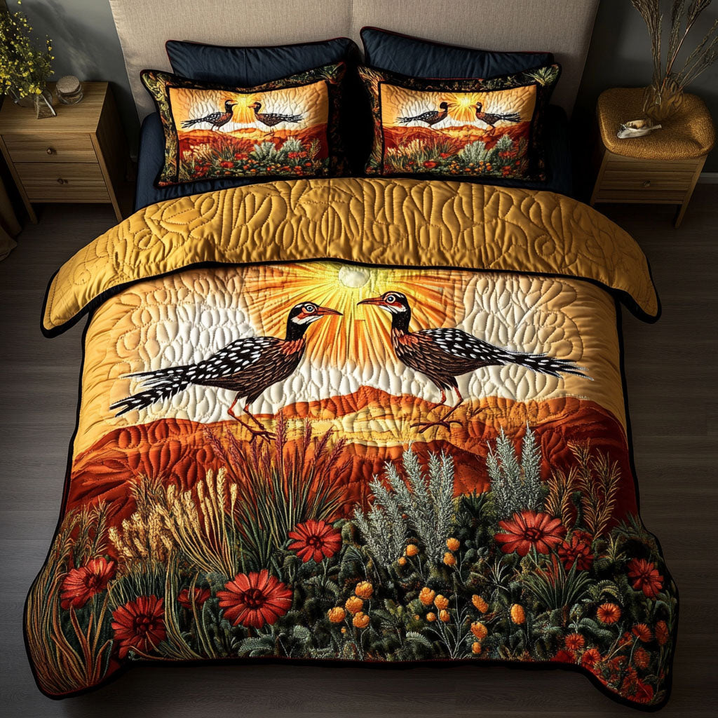 Golden Mirage Quilted Bedding Set Holiday Duvet Cover Set Gift Ideas For Birders