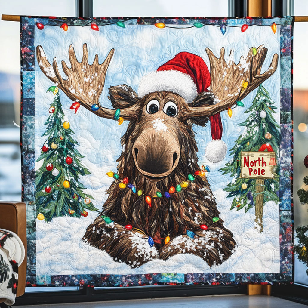 Golden Moose Winter Quilt Thoughtful Quilt Blanket Gift for Loved Ones