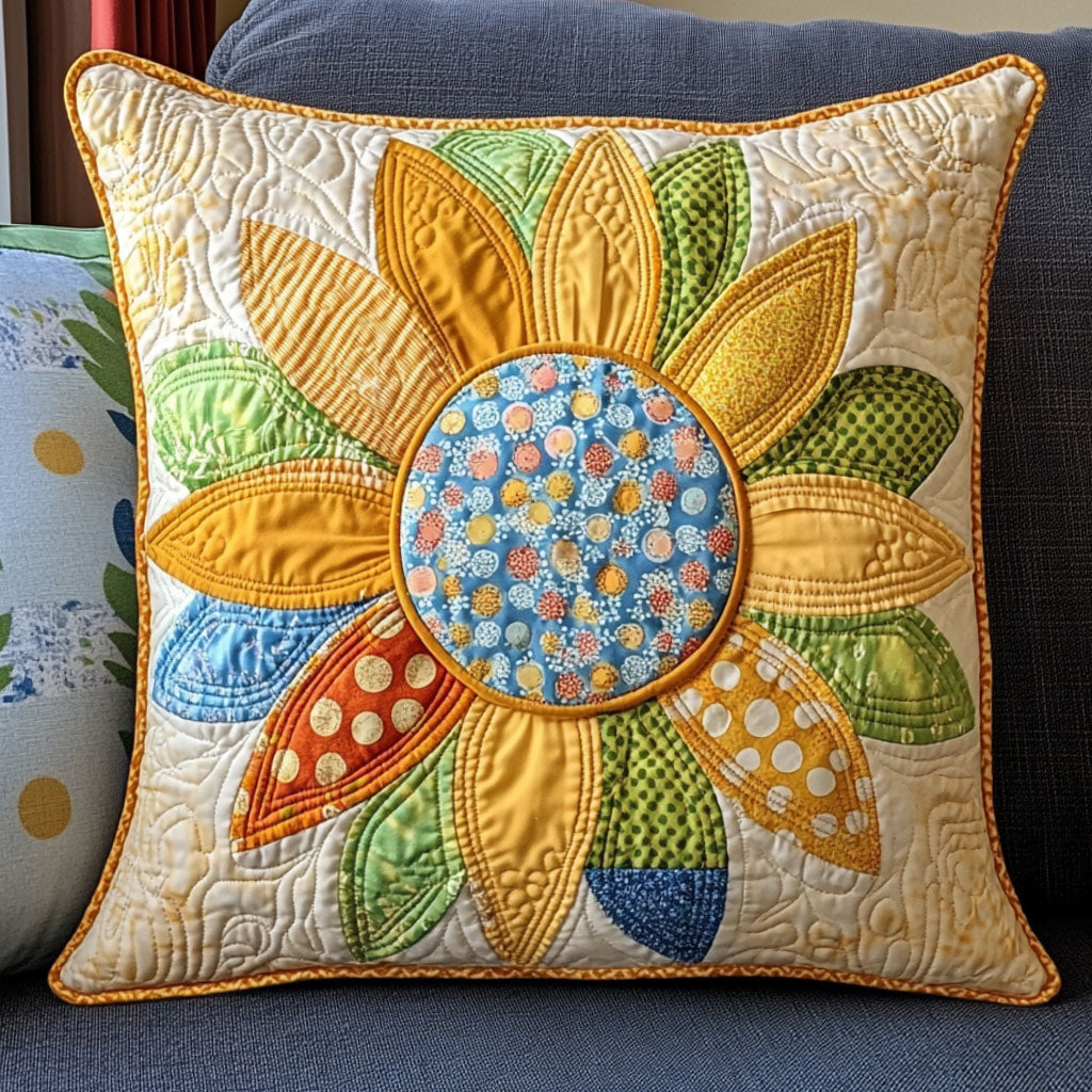Golden Muse Quilted Pillow Case Best Throw Pillow Covers Sunflower Gift Items