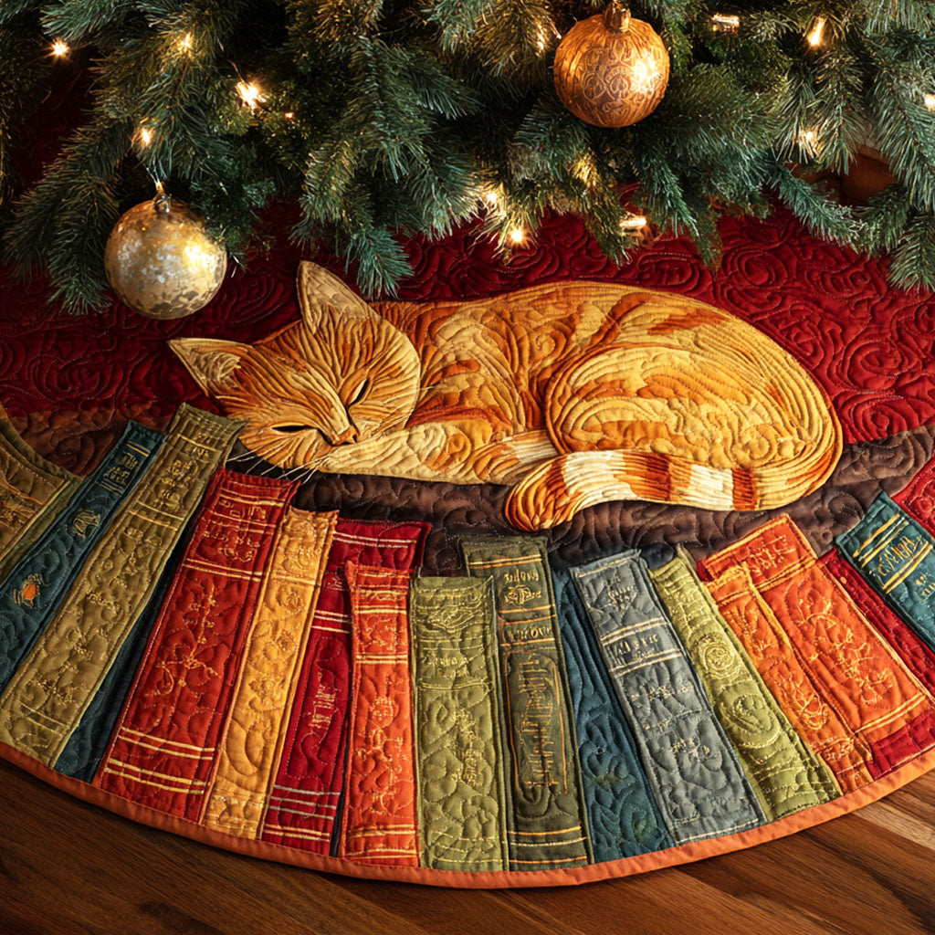 Golden Nap Christmas Quilted Tree Skirt Soft Quilted Tree Skirt Gift for Comfortable Festive Home