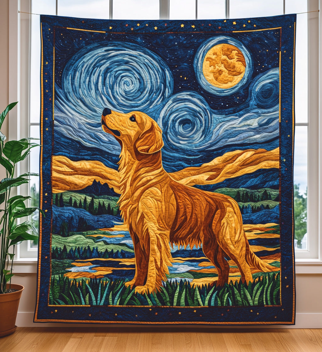Golden Night Dreams Quilted Blanket Dog Gift Ideas For Dog Owners
