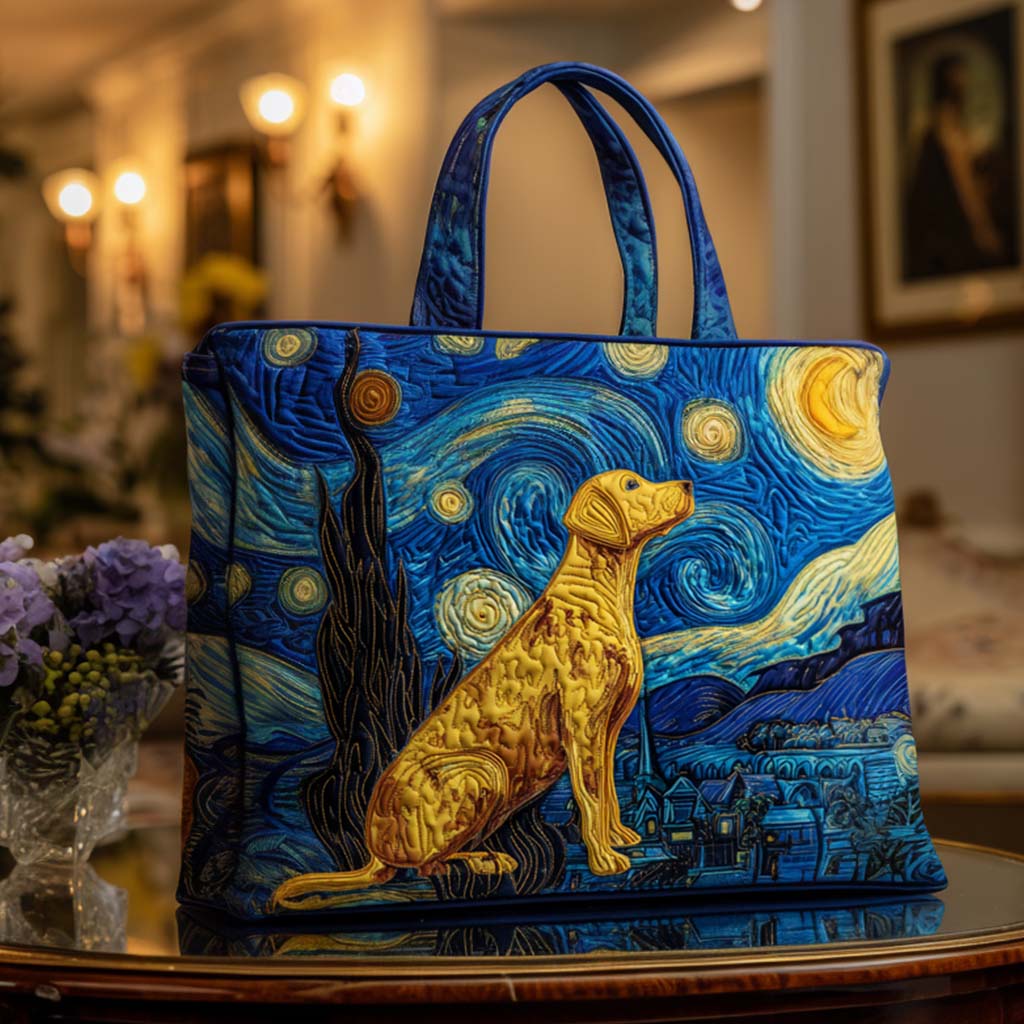 Golden Night Lab Quilted Tote Bag Unique Dog Gifts For Owners
