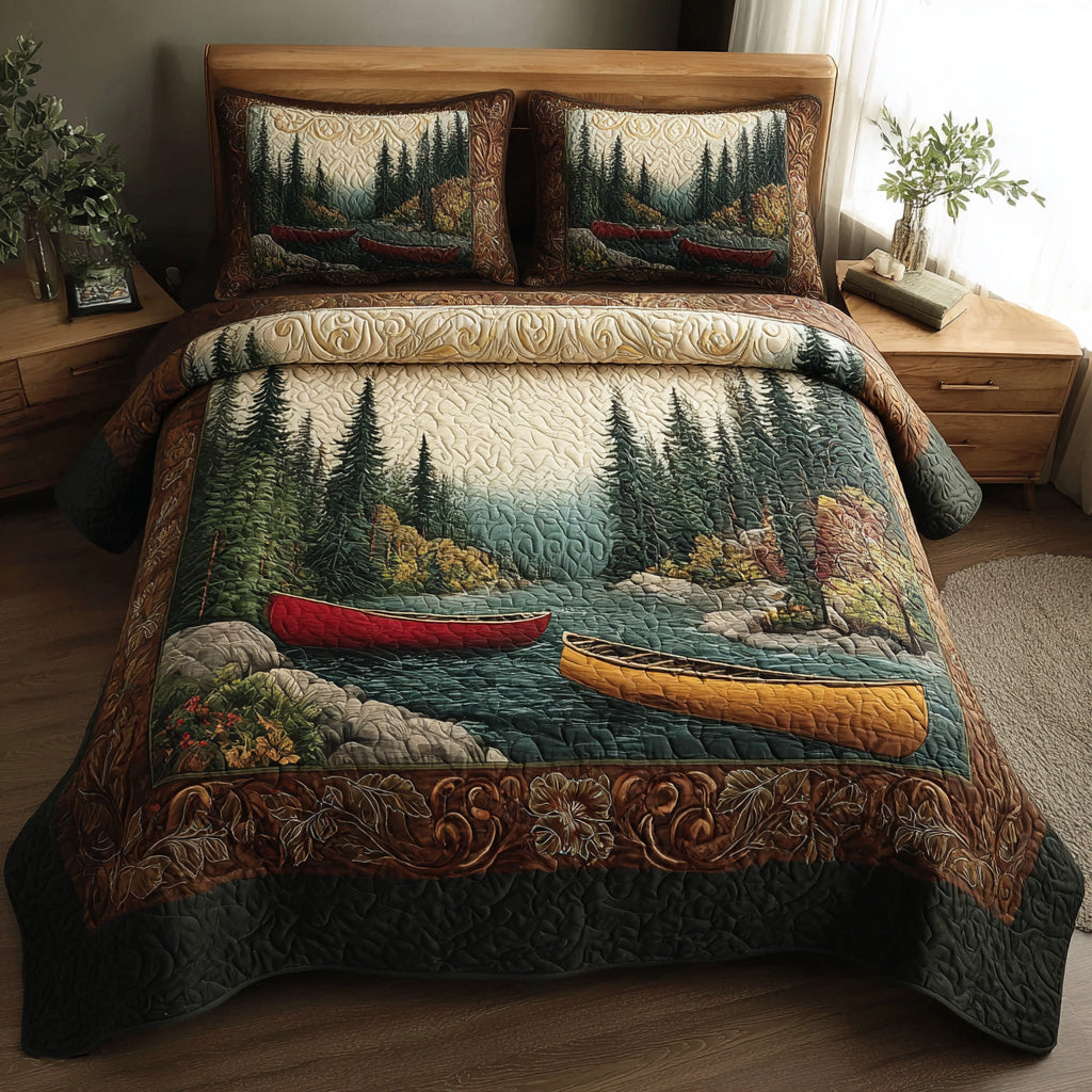 Golden Paddle Quilted Bedding Set Forest Themed Bedroom Ideas Best Christmas Gift Ideas 