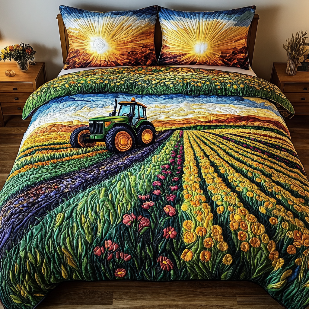 Golden Path Quilted Bedding Set Bedroom Decor Ideas Best Tractor Gifts Items