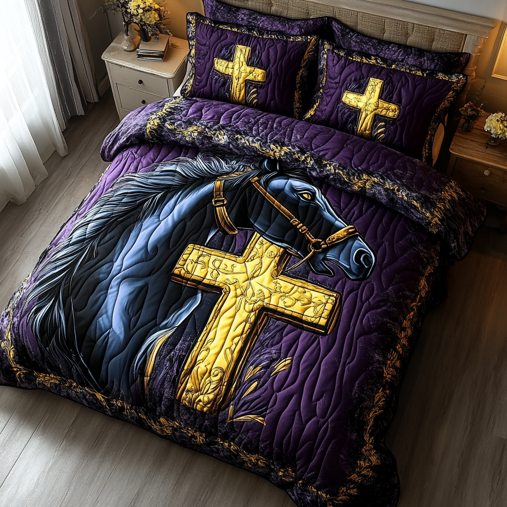 Golden Path Quilted Bedding Set Gifts For New Horse Owners