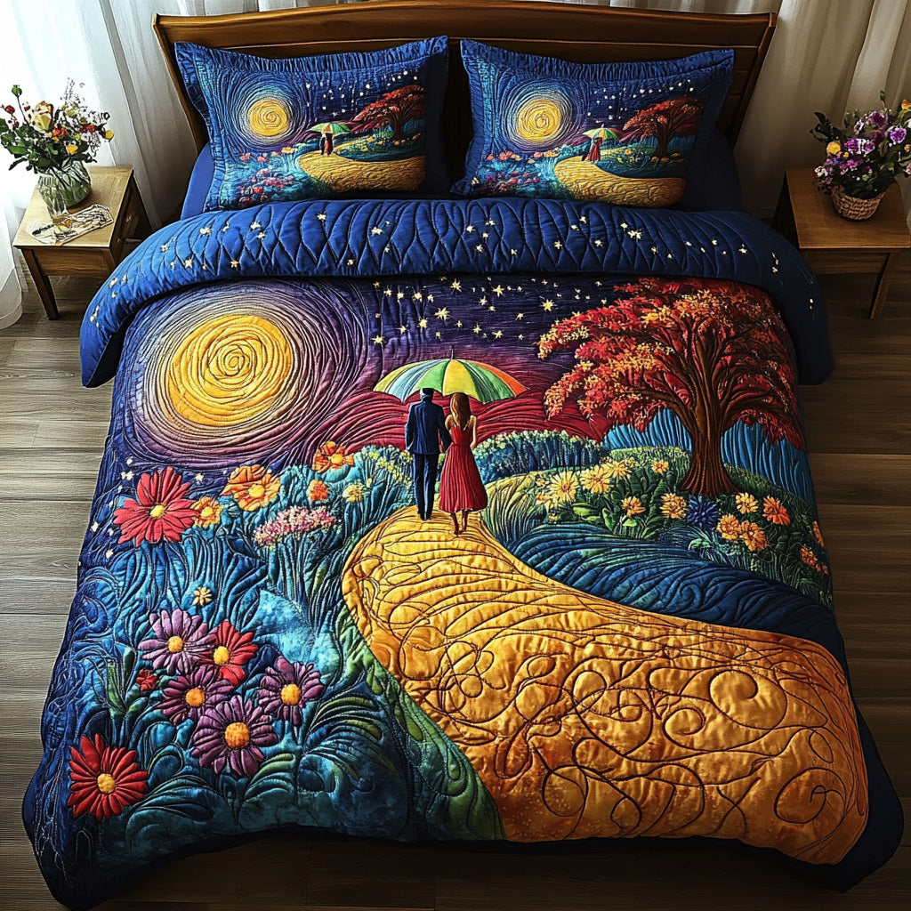 Golden Path Quilted Bedding Set Romantic Bedroom Sets Gifts For Couples Who Have Everything