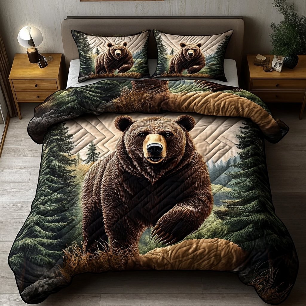 Golden Paws Quilted Bedding Set Comfortable Microfiber Bedding Set for Everyday Use