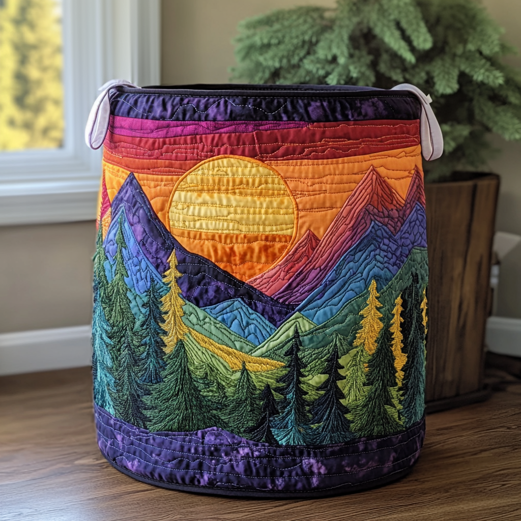 Golden Peaks Quilted Laundry Basket Ideal Gift For Mom