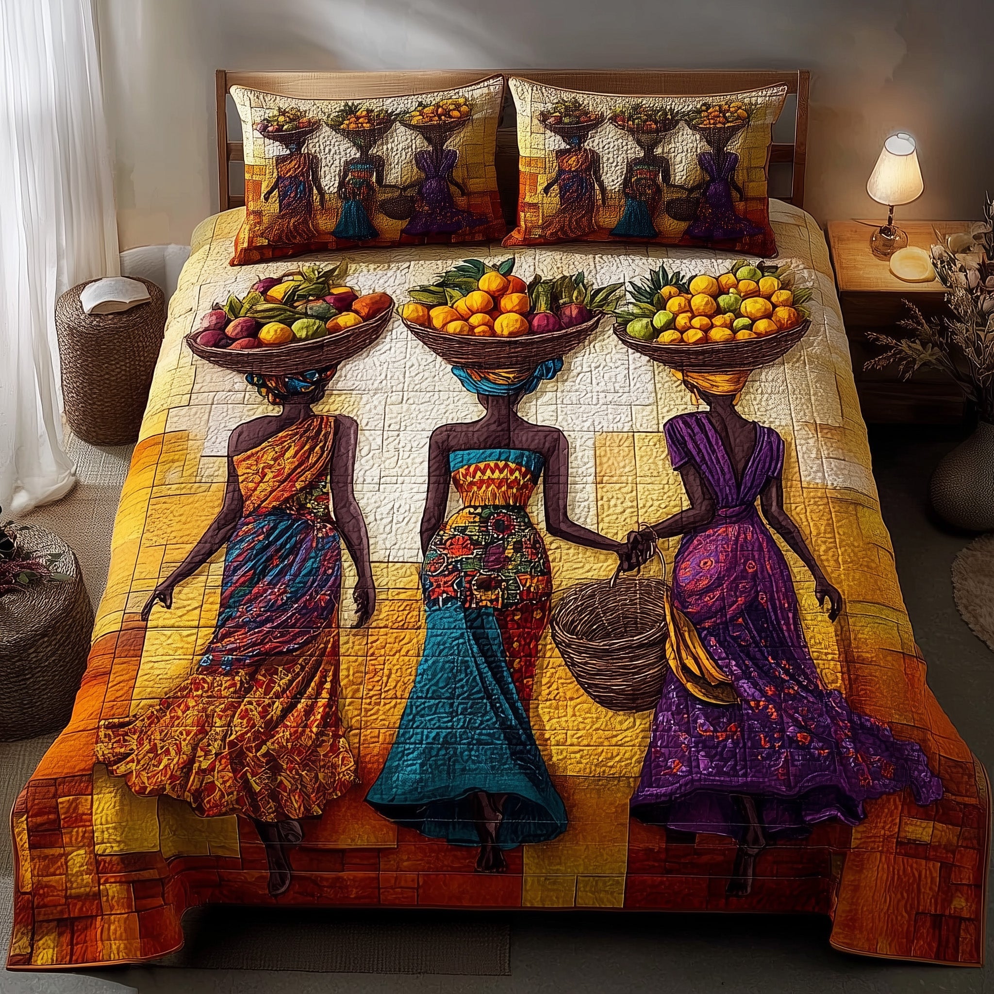 Golden Queens Quilted Bedding Set For Women