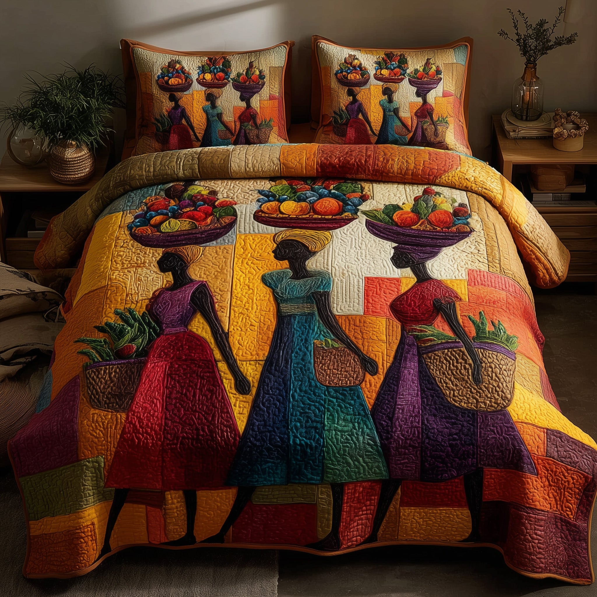 Golden Queens Quilted Bedding Set Refresh Your Room