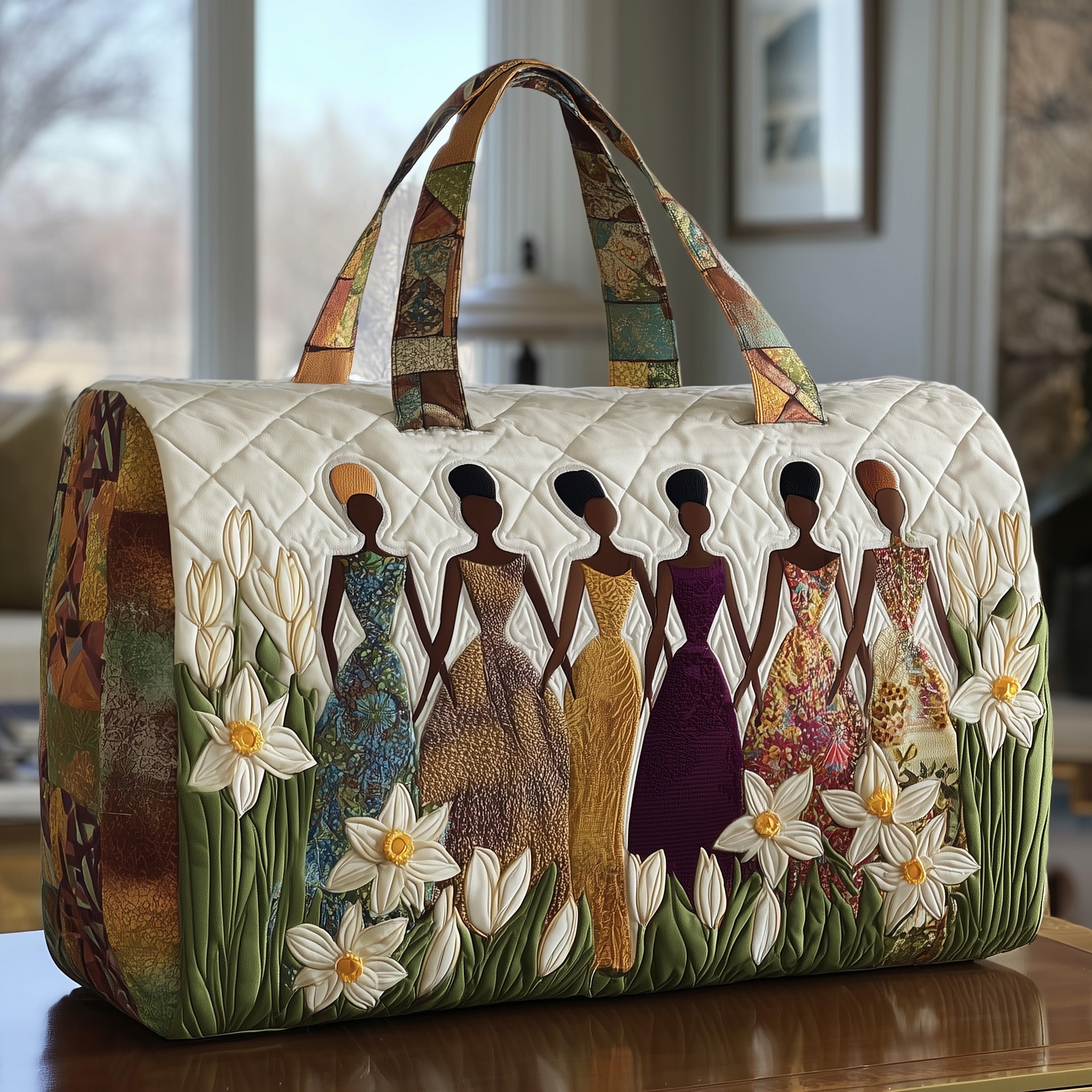 Golden Queens Quilted Duffle Bag For Office And Campus