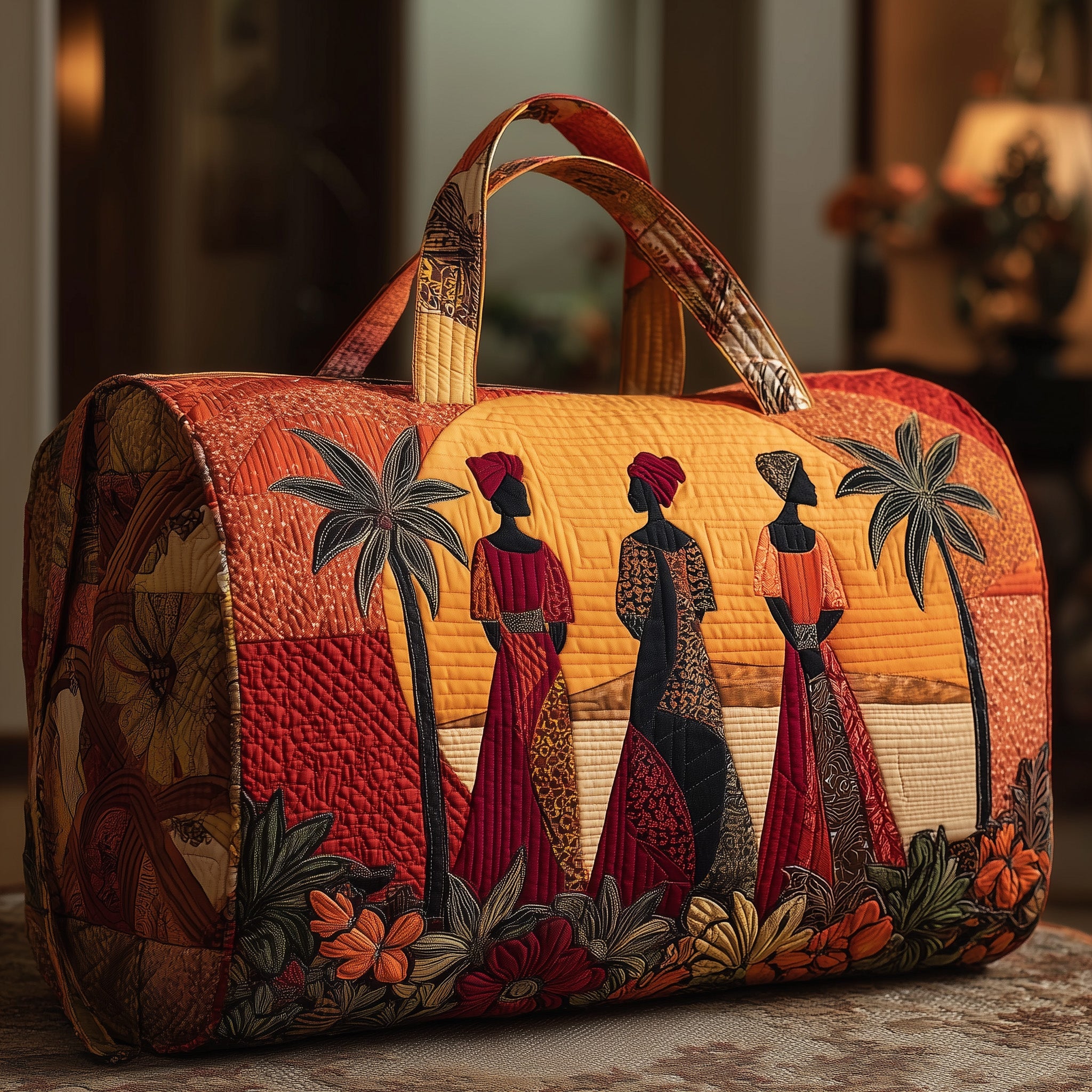 Golden Queens Quilted Duffle Bag For Outdoor Activities