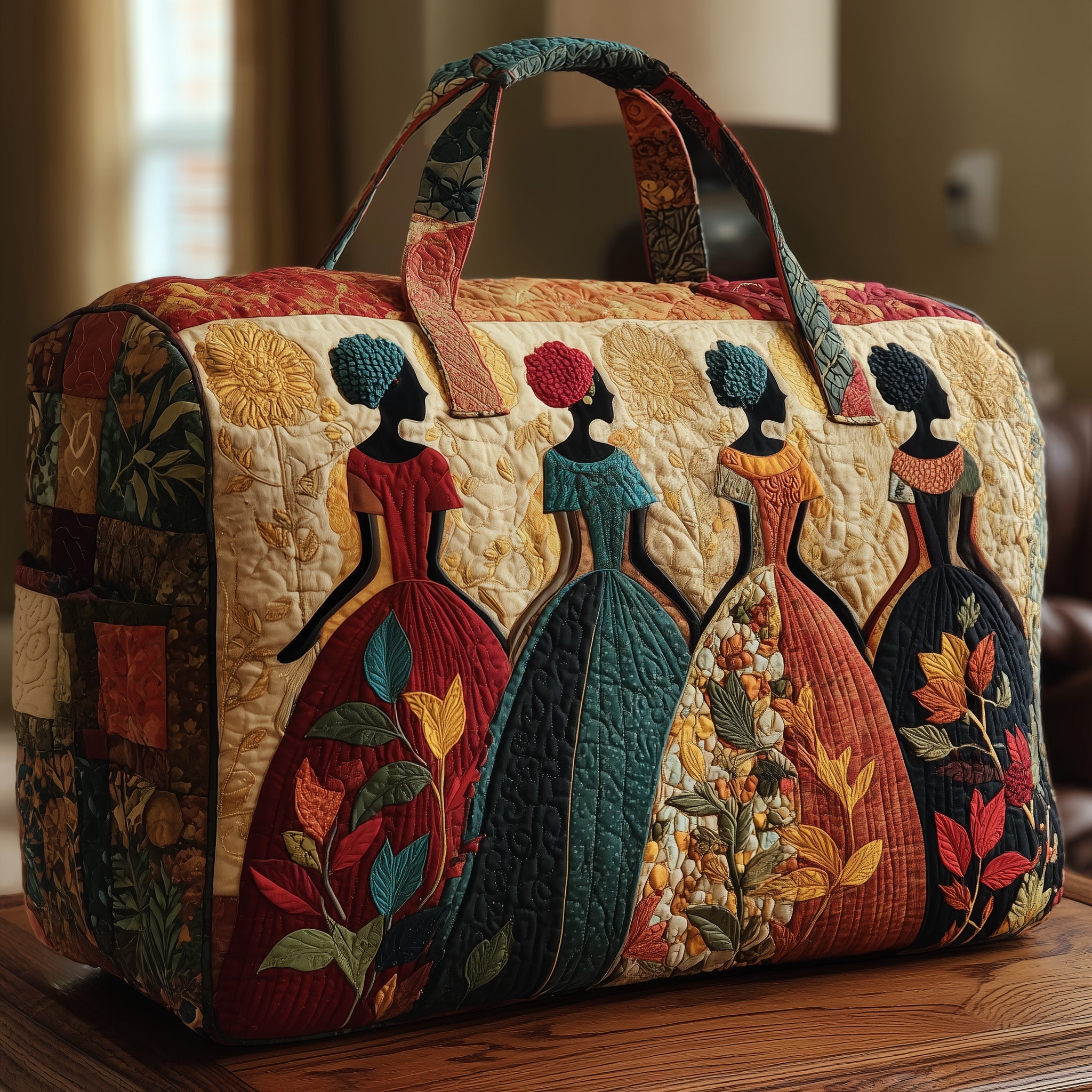 Golden Queens Quilted Duffle Bag For Weekend Trips
