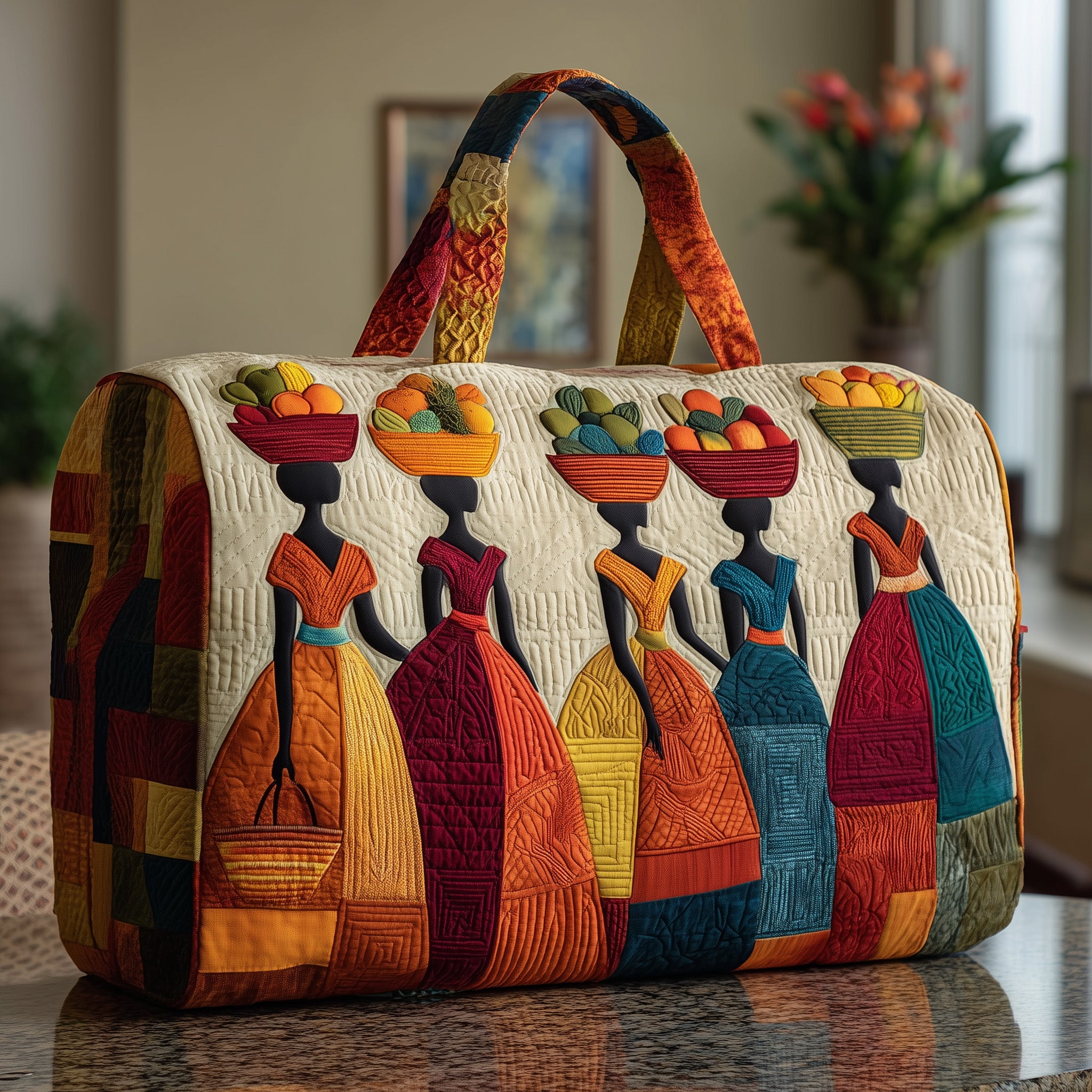 Golden Queens Quilted Duffle Bag Travel Friendly Design