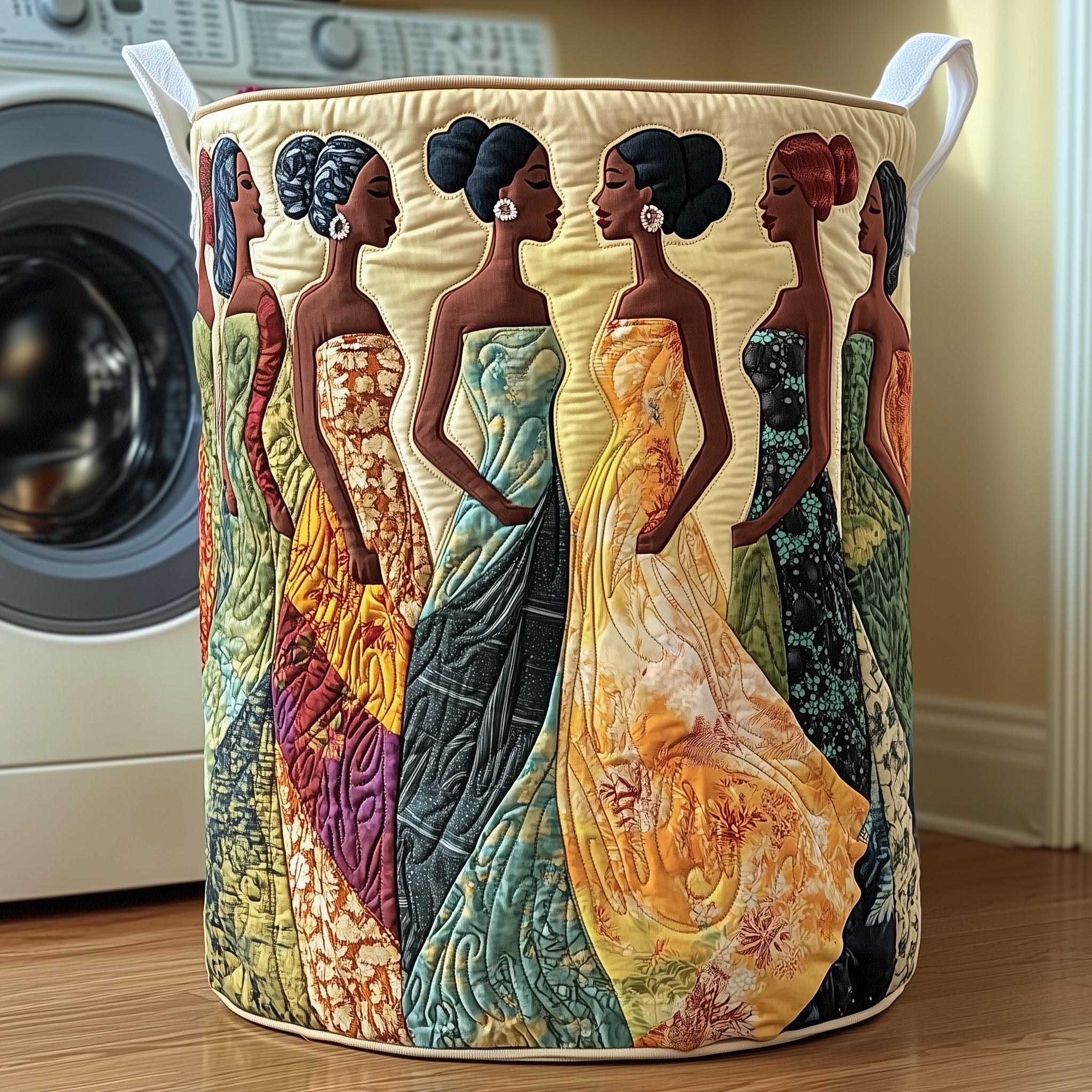 Golden Queens Quilted Laundry Basket Creative Gift For Family