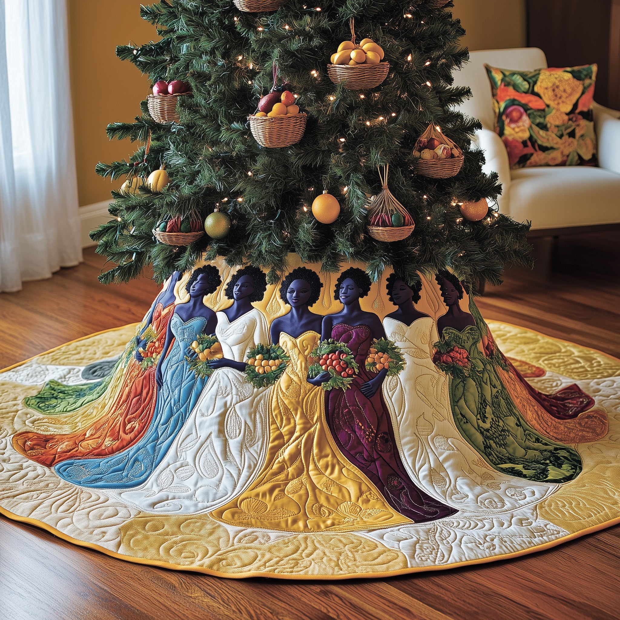 Golden Queens Quilted Tree Skirt Meaningful Anniversary Gift Merch