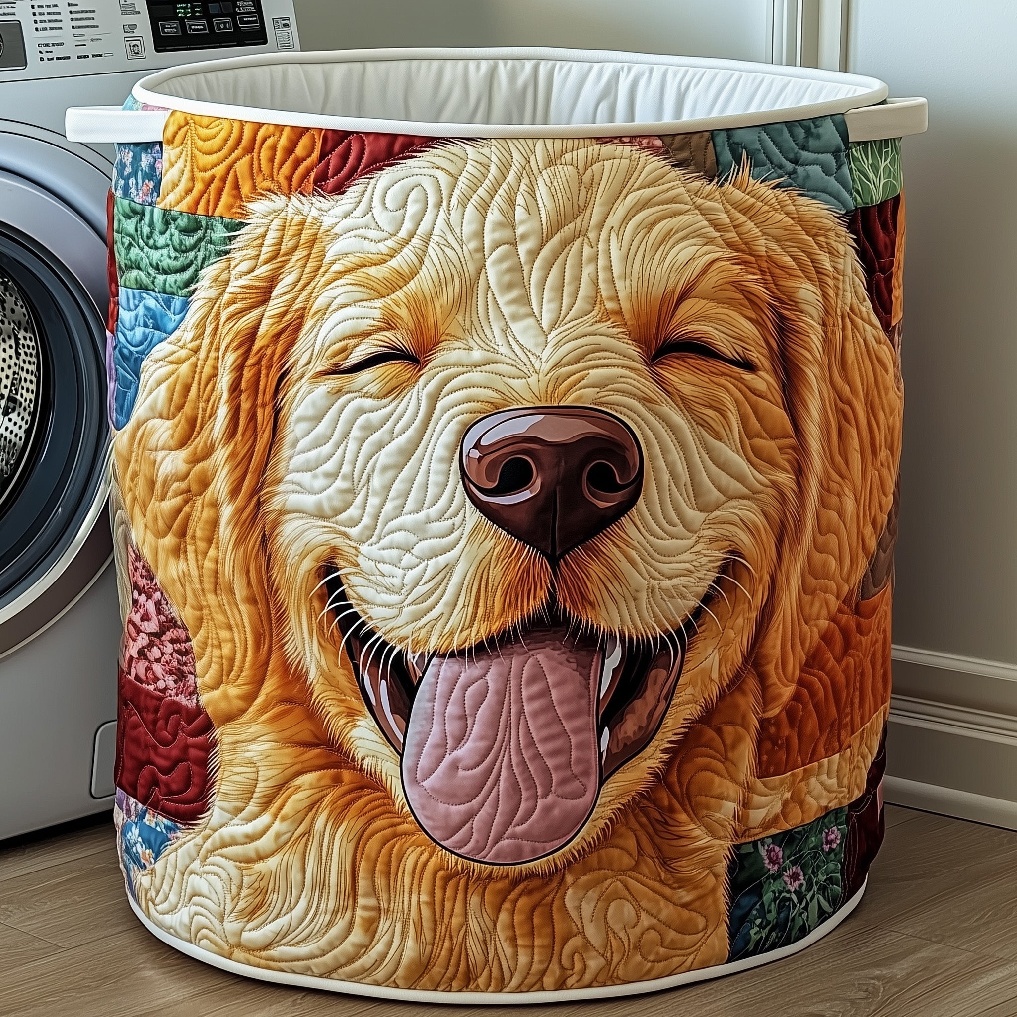 Golden Quilted Laundry Basket Best Presents For Dog Owners