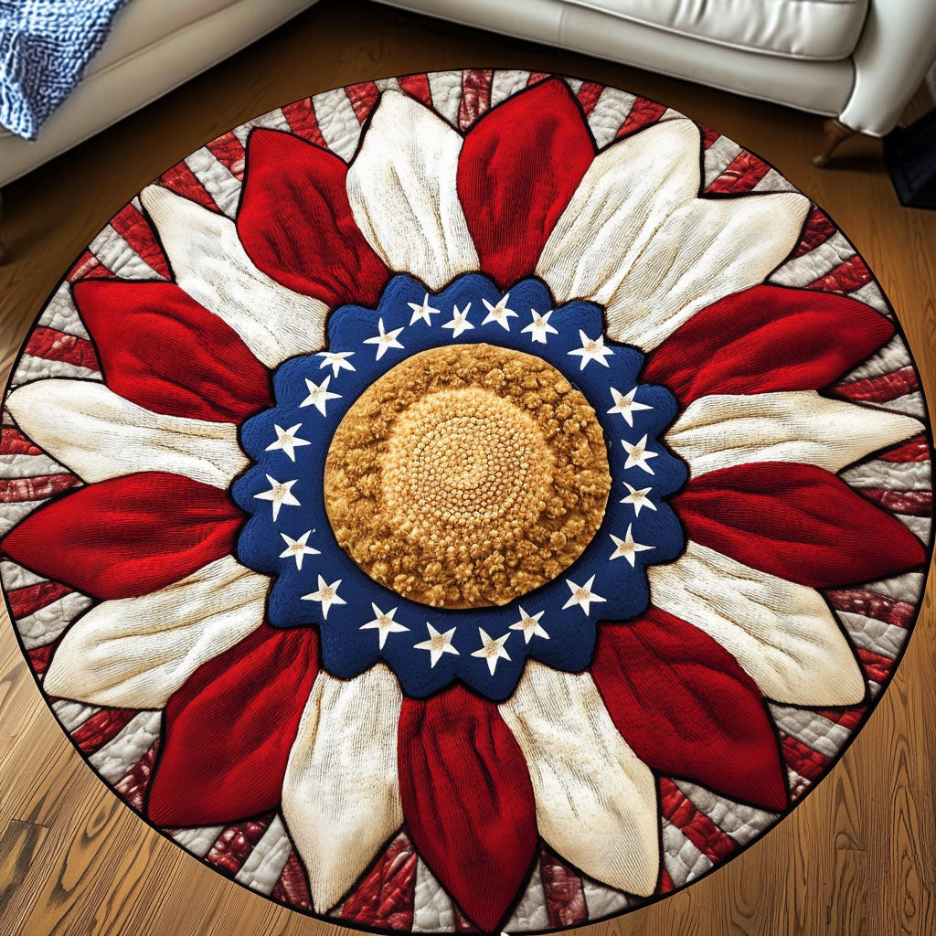 Golden Quilted Round Mat Door Entrance Decor Christmas Floral Gifts
