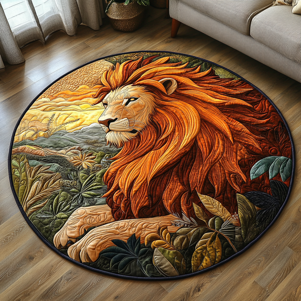 Golden Quilted Round Mat Entryway Christmas Decor Ideas Lion Gifts For Him