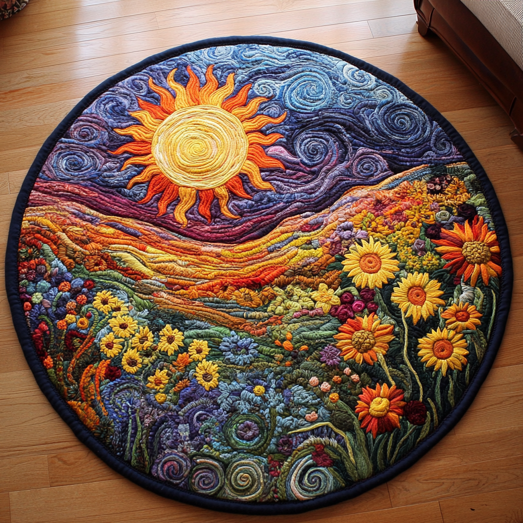 Golden Quilted Round Mat Entryway Ideas Christmas Floral Gifts