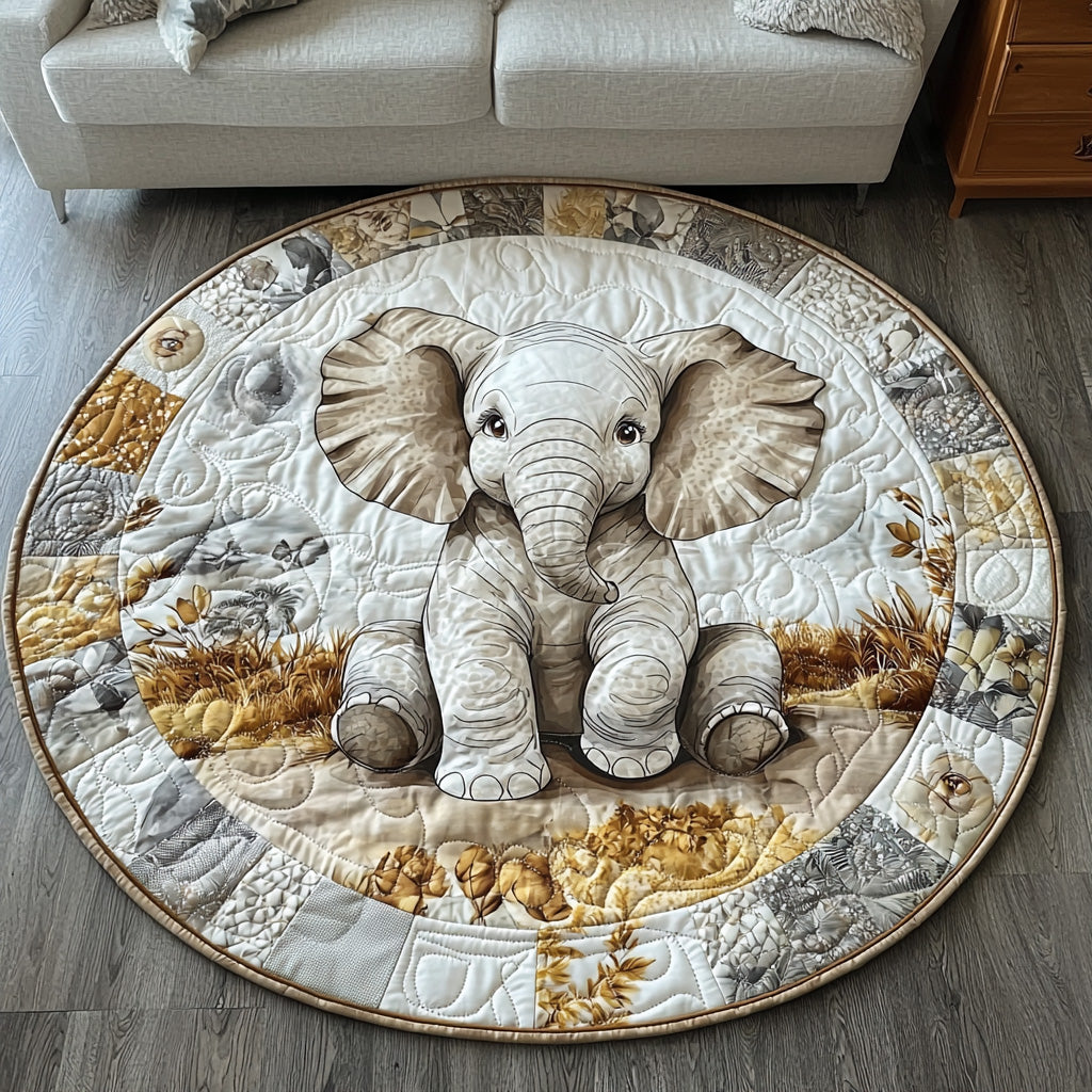 Golden Quilted Round Mat Unique Front Door Decor Christmas Gift For Grandma