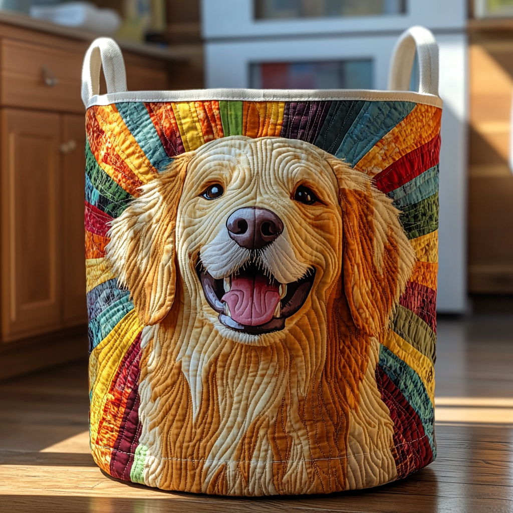 Golden Ray Joy Quilted Laundry Basket Best Quilted Laundry Basket Gift for Friends and Family