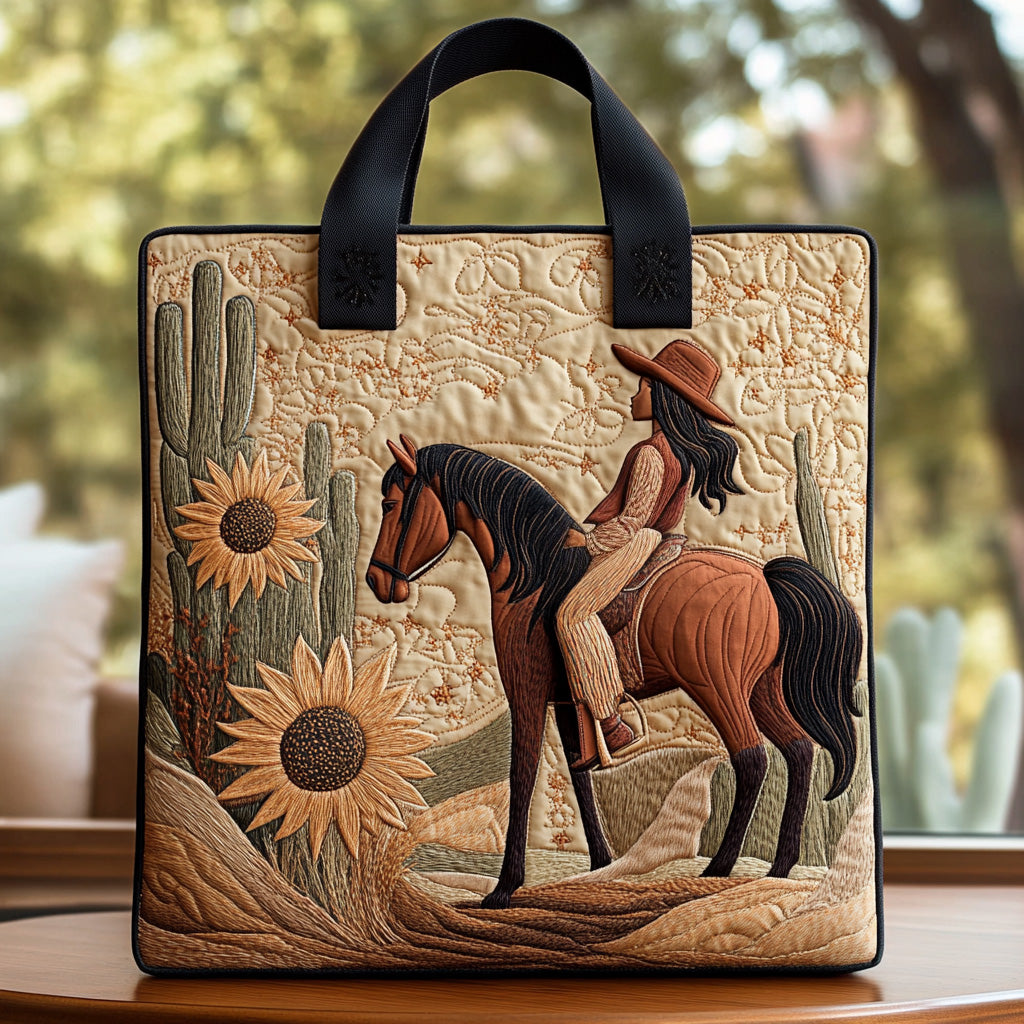 Golden Reins Quilted Tote Bag Horse Christmas Presents