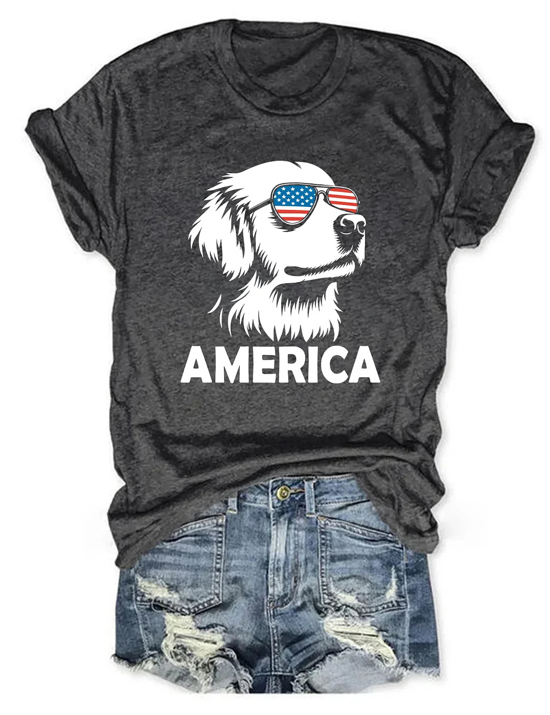 Golden Retriever America T-Shirt Patriotic Dog Lover 4th Of July Gift For Fans USA