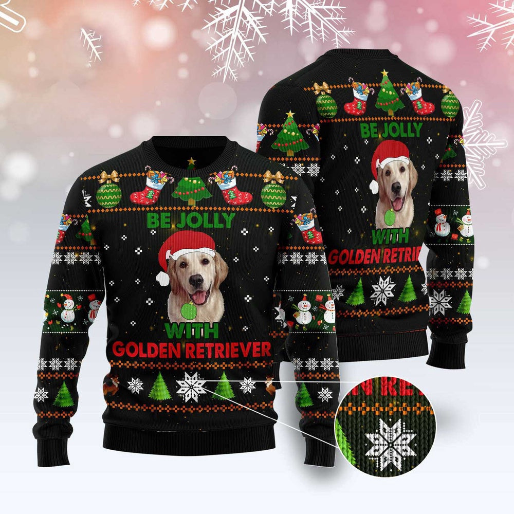Golden Retriever Be Jolly Ugly Christmas Sweater Funny Ugly Christmas Sweater Xmas Gifts