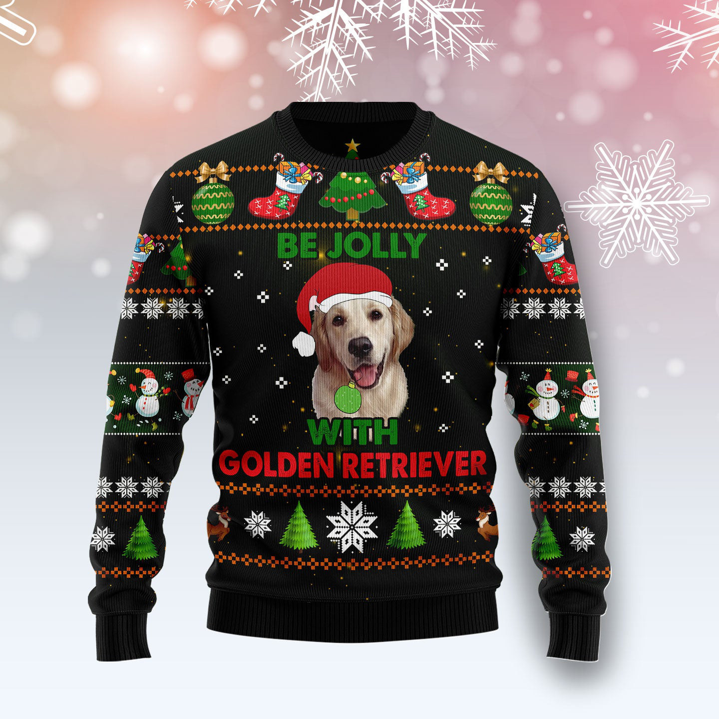 Golden Retriever Be Jolly Ugly Christmas Sweater Xmas Outfits Christmas Gifts For Dog Lovers