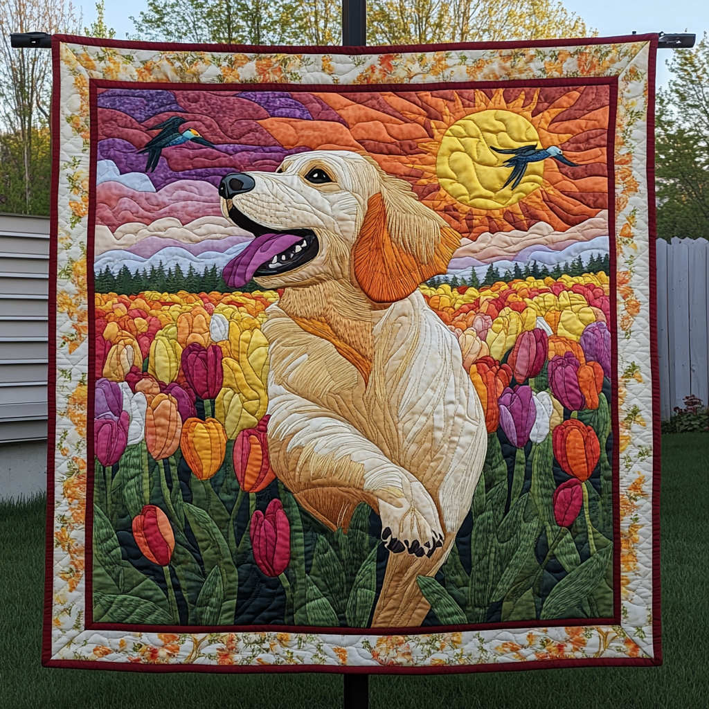 Golden Retriever Bliss Quilted Blanket Dog Gift Ideas For Dog Owners